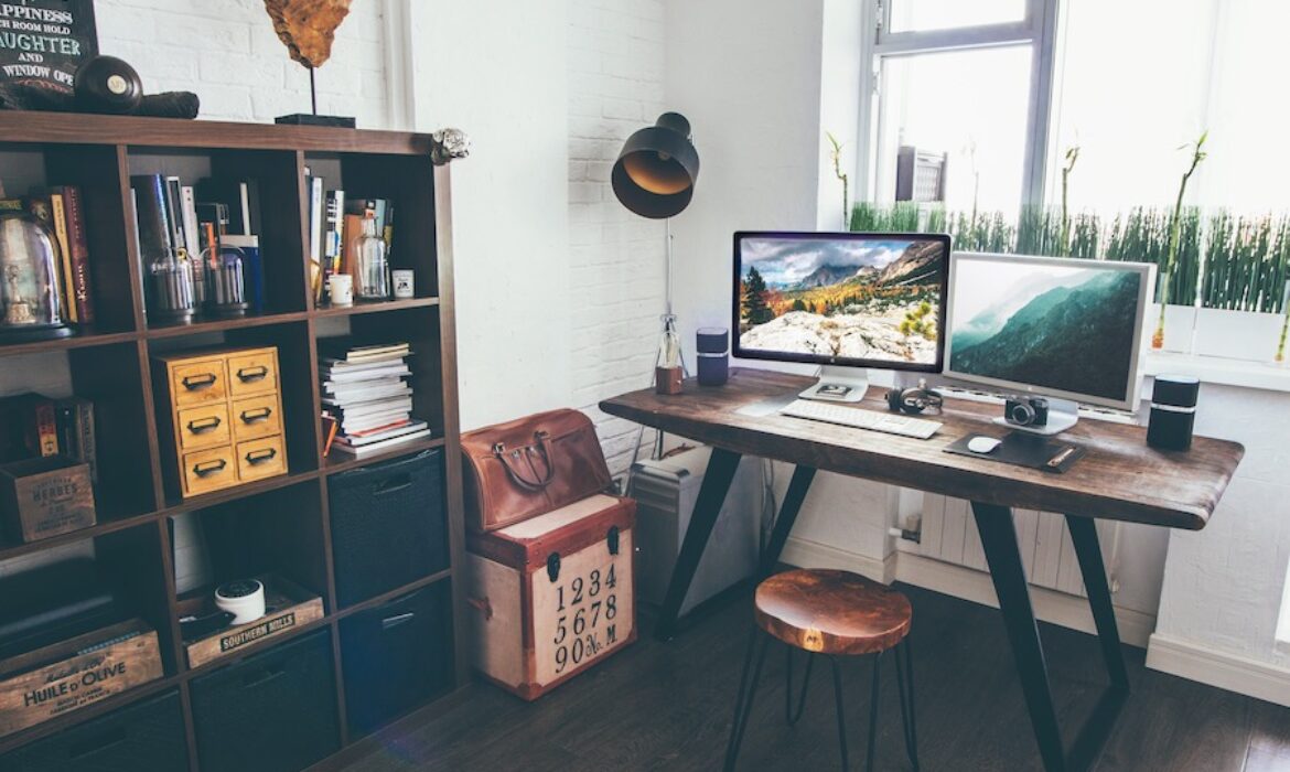 A comfy home office - a balanced setting for jobs that can be done from home.